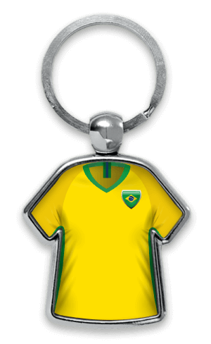 Fußball Werbefigur gelbes Trikot Maskottchen Junge Schlüsselanhänger